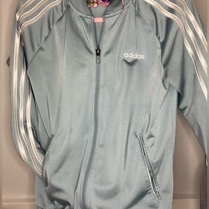 Baby blue Adidas track suit top